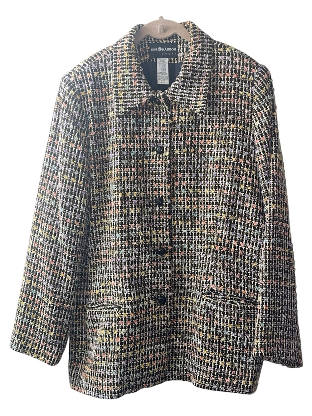 Sag Harbor Black Houndstooth Blazer - Picture 1 of 4